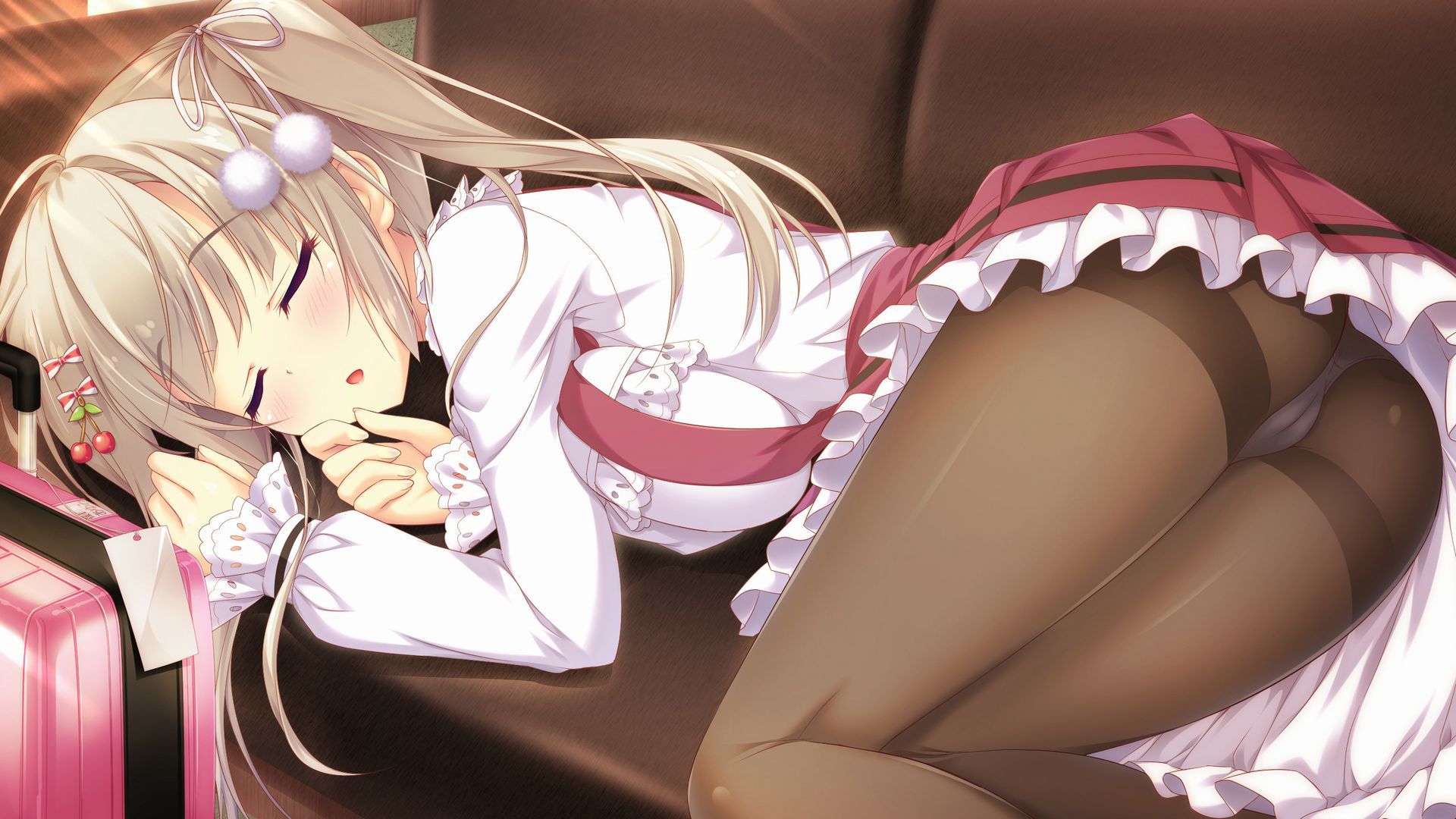 [relaxation] the second image of girls who lie at full length, and relax in a sofa 38