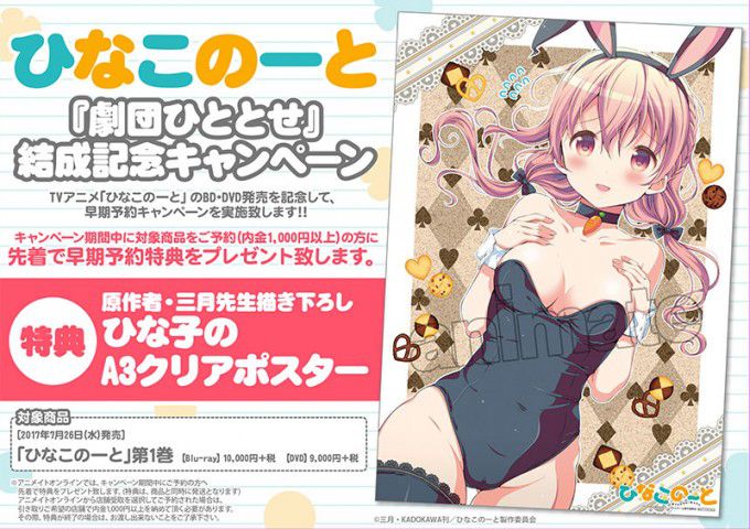 The eroticism illustration which the breast of the girl grazed it in a store privilege of the animated cartoon "ひなこのーと" BD/DVD1 winding, and was released 2