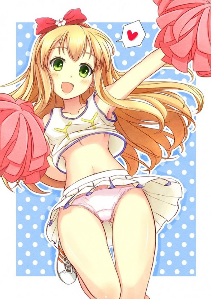 Please give me the image of the cheer leader whom underwear does from a miniskirt for an instant! 12