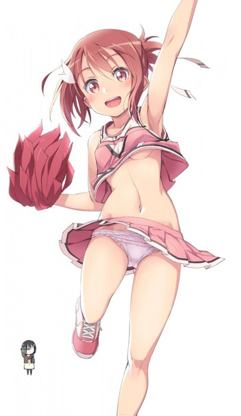 Please give me the image of the cheer leader whom underwear does from a miniskirt for an instant! 14