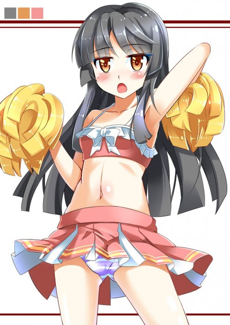 Please give me the image of the cheer leader whom underwear does from a miniskirt for an instant! 24