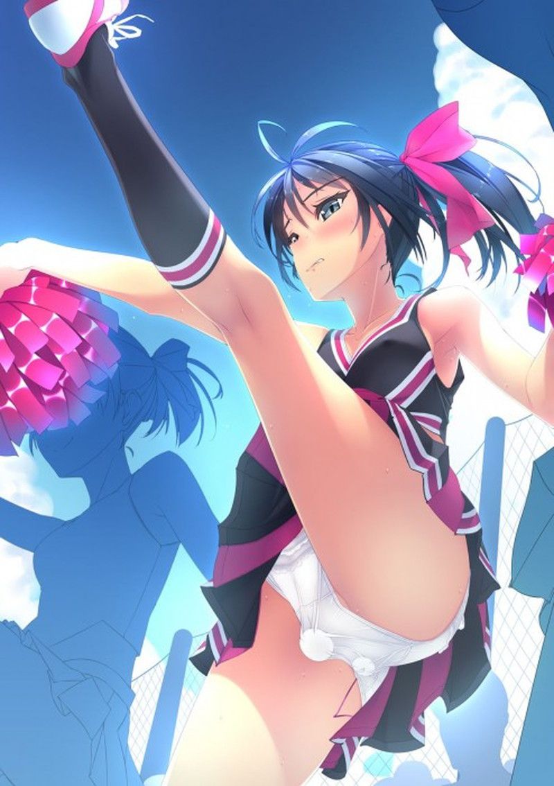 Please give me the image of the cheer leader whom underwear does from a miniskirt for an instant! 27