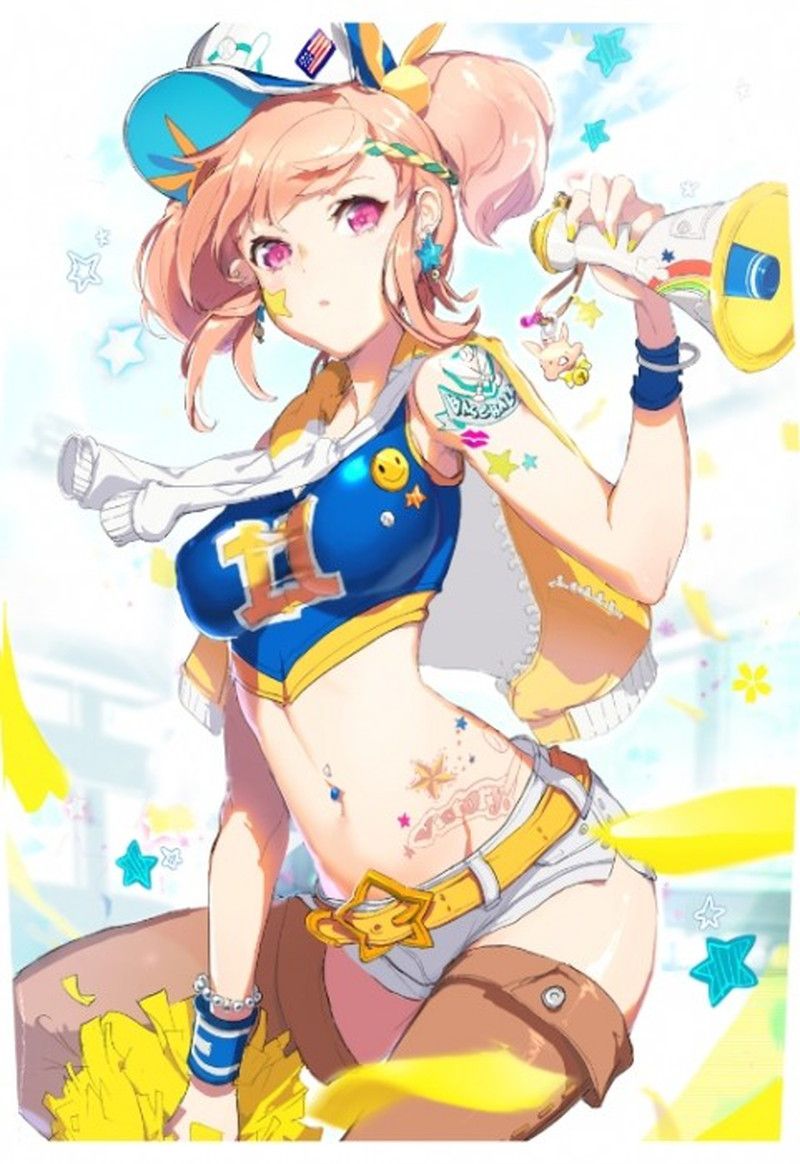 Please give me the image of the cheer leader whom underwear does from a miniskirt for an instant! 3
