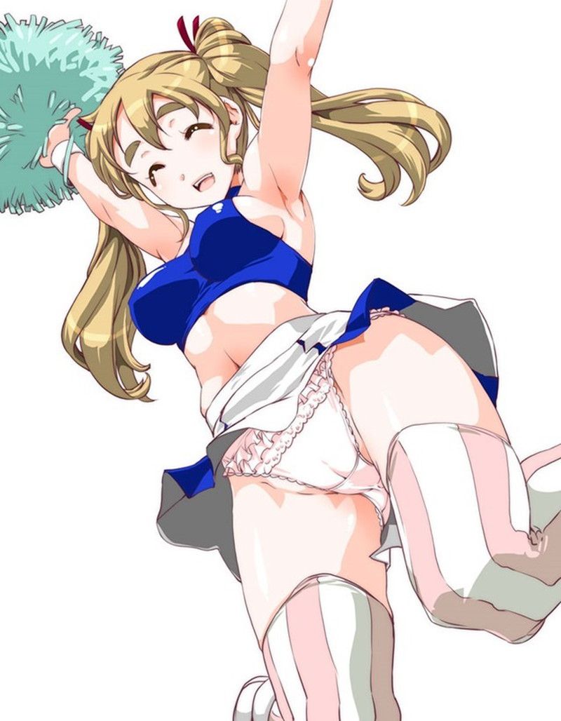 Please give me the image of the cheer leader whom underwear does from a miniskirt for an instant! 42