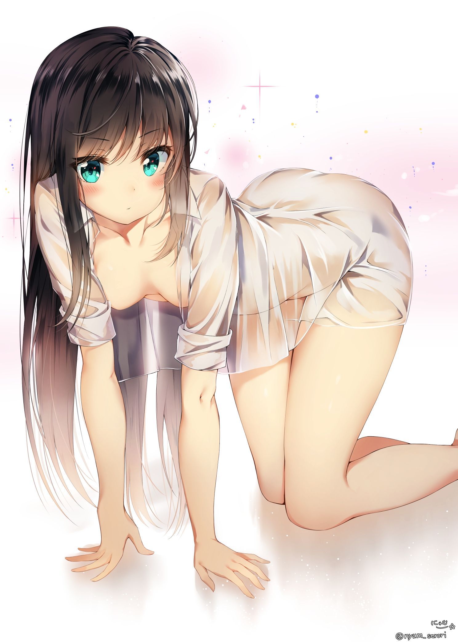 [the second, ZIP] please give me the rainbow image that a beautiful girl gets down on all fours! 44