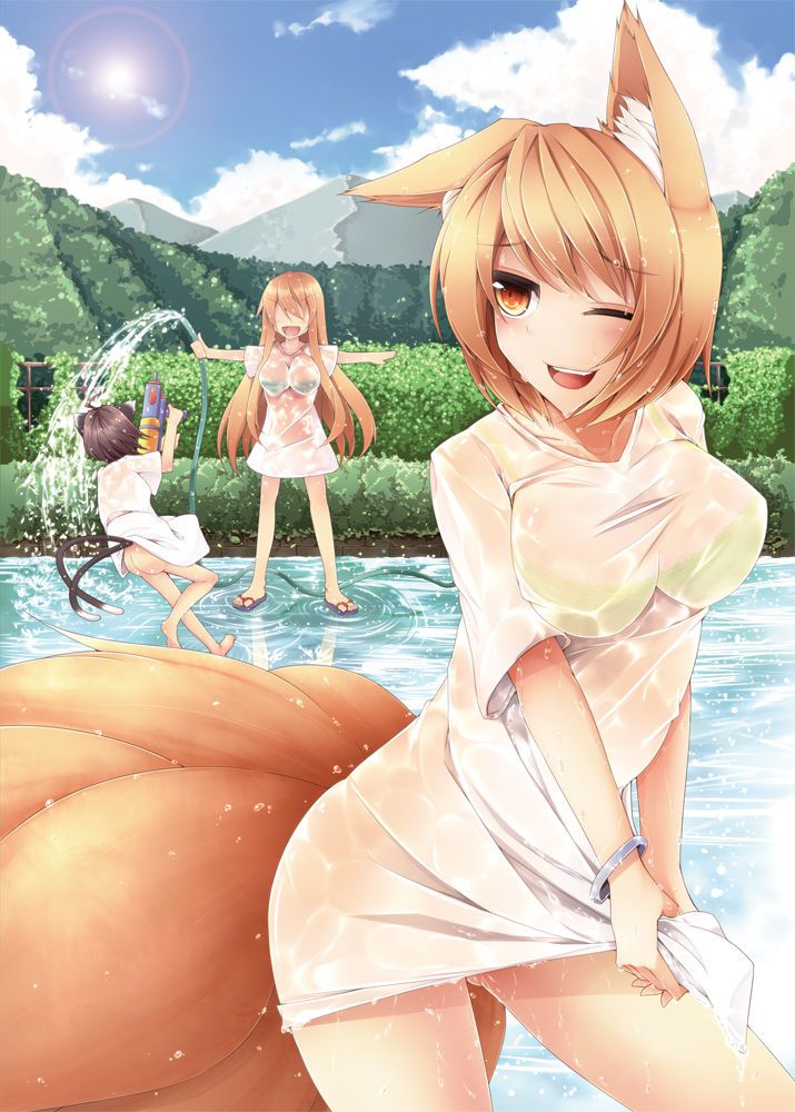 Image of the east character who clothes get wet, and is transparent 50