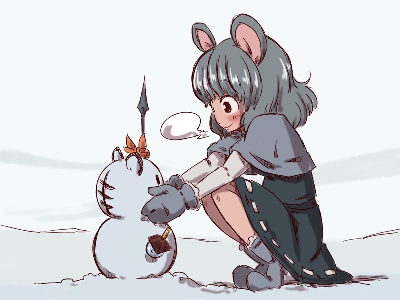 [winter solstice] 50 pieces of images of east character and the snowman 37