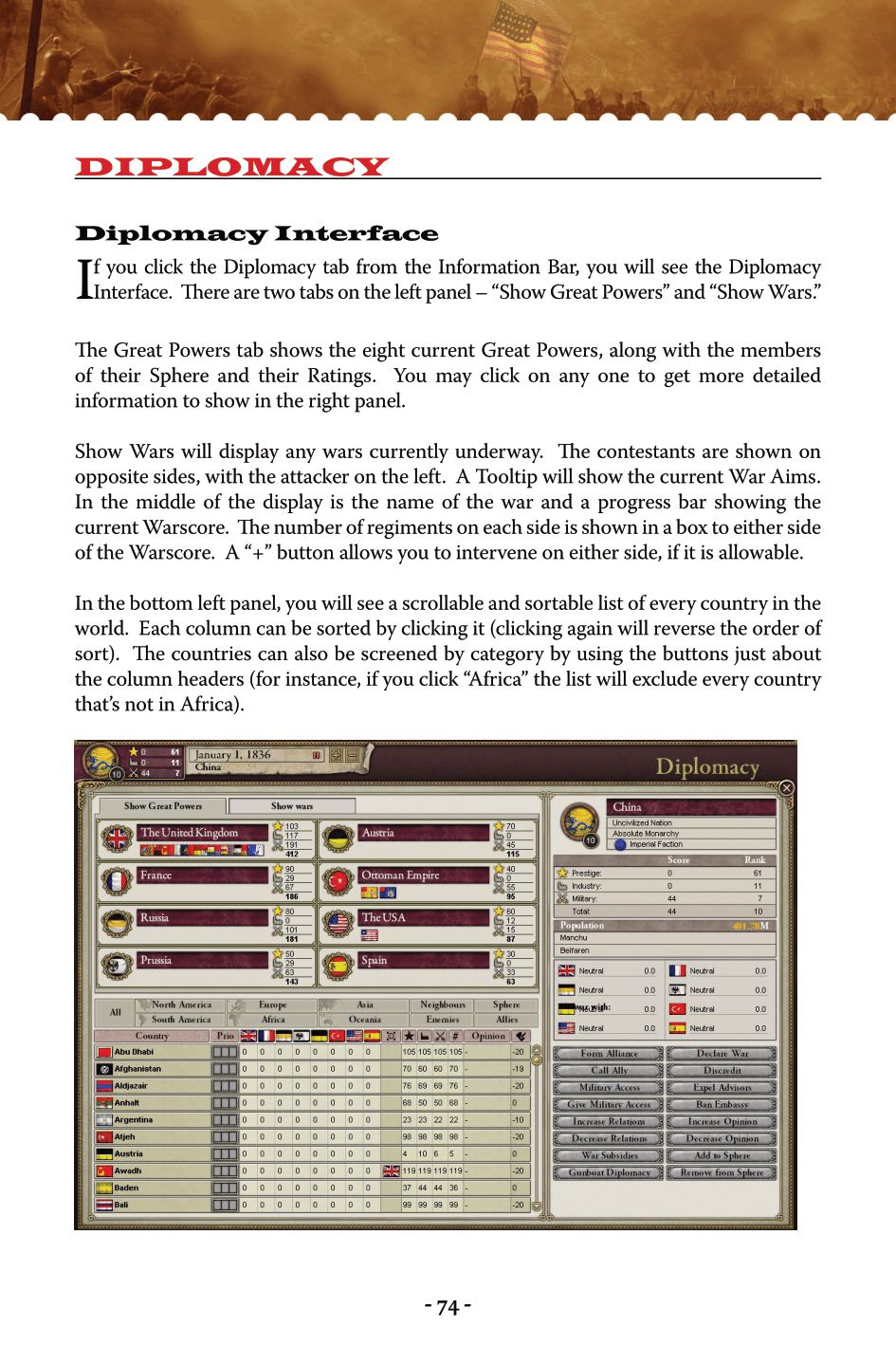 Victoria II (PC (DOS/Windows)) Game Manual 73