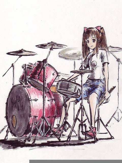 Two-dimensional fetish images of girls [55 cards: playing musical instruments. 2 [music] 51