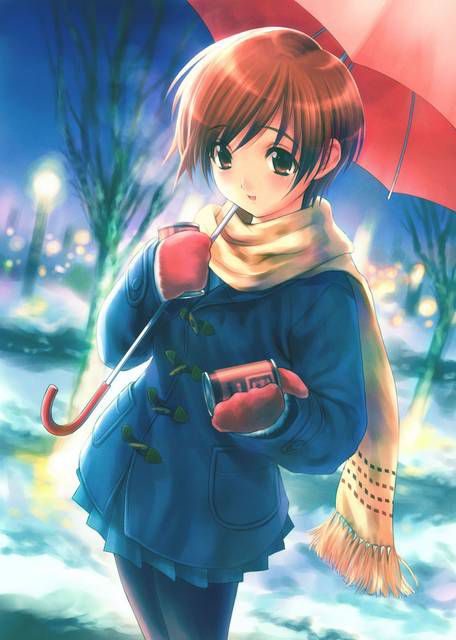 Two-dimensional girl guide I bring an umbrella [54 photos]. 5 [rain] 25