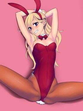 Erotic pictures of the Bunny girl, trying to be happy! 18