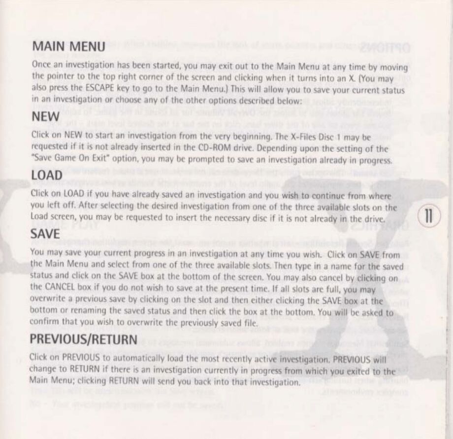 The X-Files (PC (DOS/Windows)) Game Manual 12