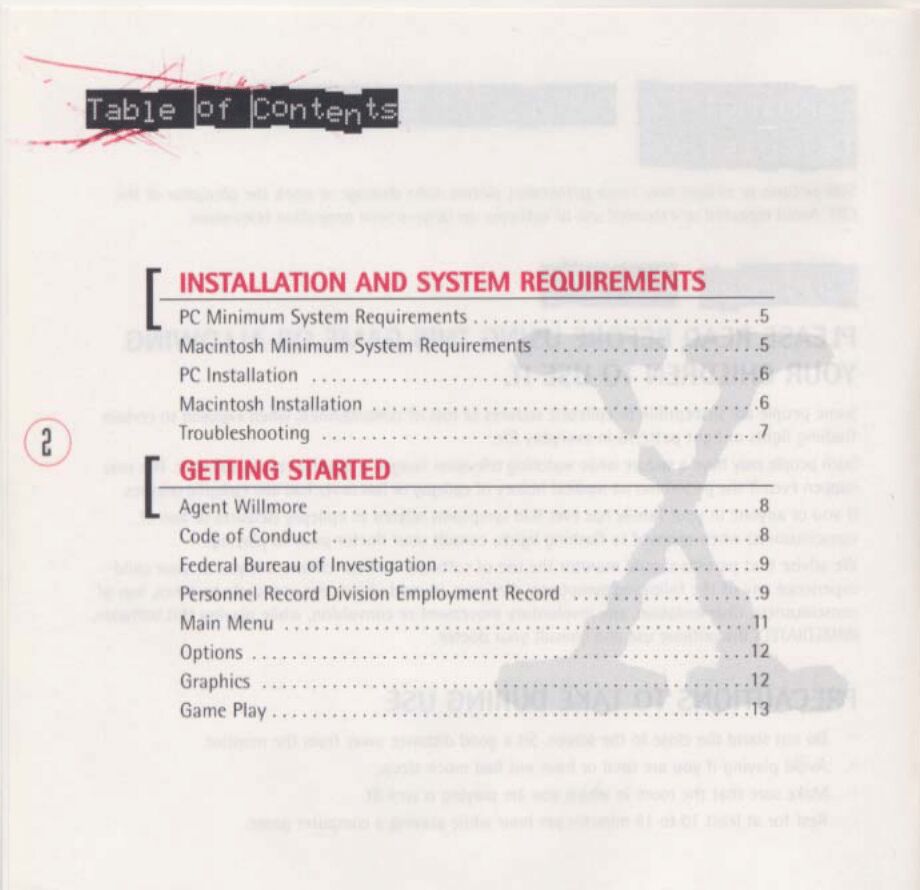 The X-Files (PC (DOS/Windows)) Game Manual 3