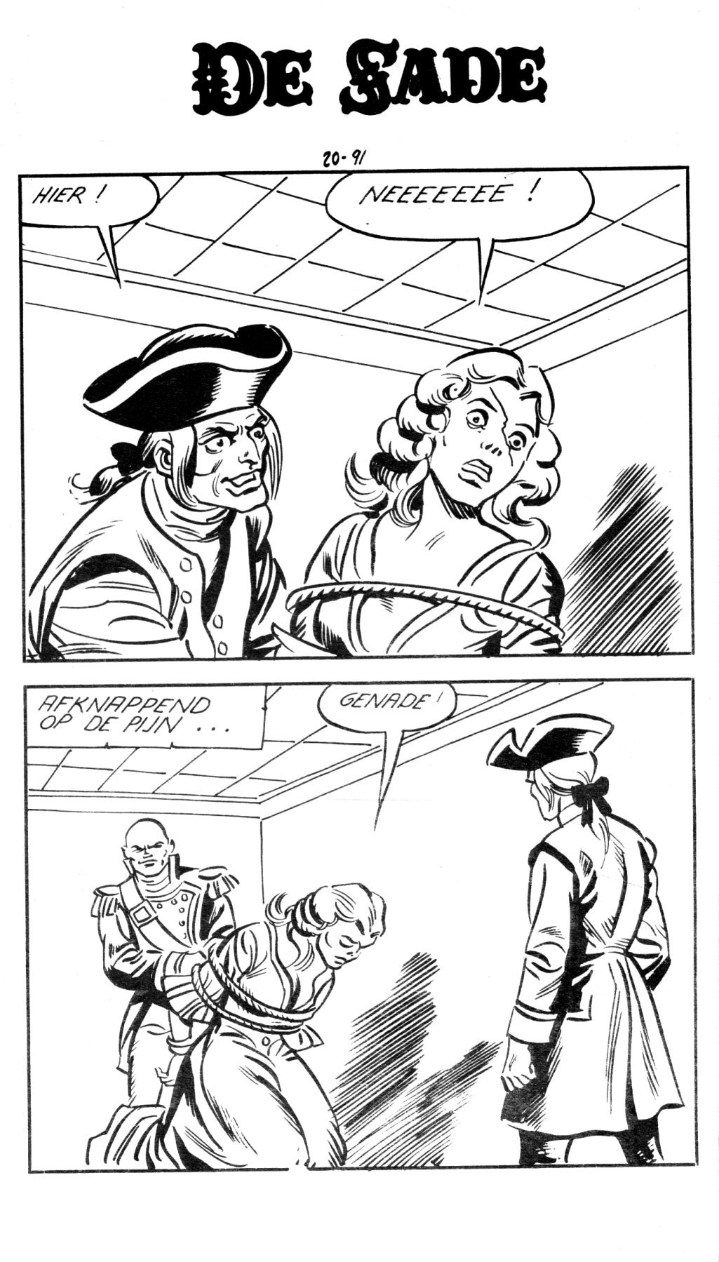Orgieën In De Kostschool (Dutch) In 5 series...53 Nog niet geplaatste strips uit de "De Sade" serie 93