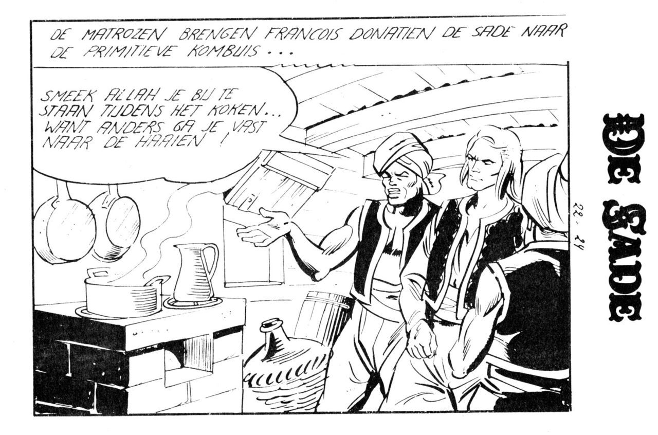 Bloedparel (Dutch) In 5 series...53 Nog niet geplaatste strips uit de "De Sade" serie 26