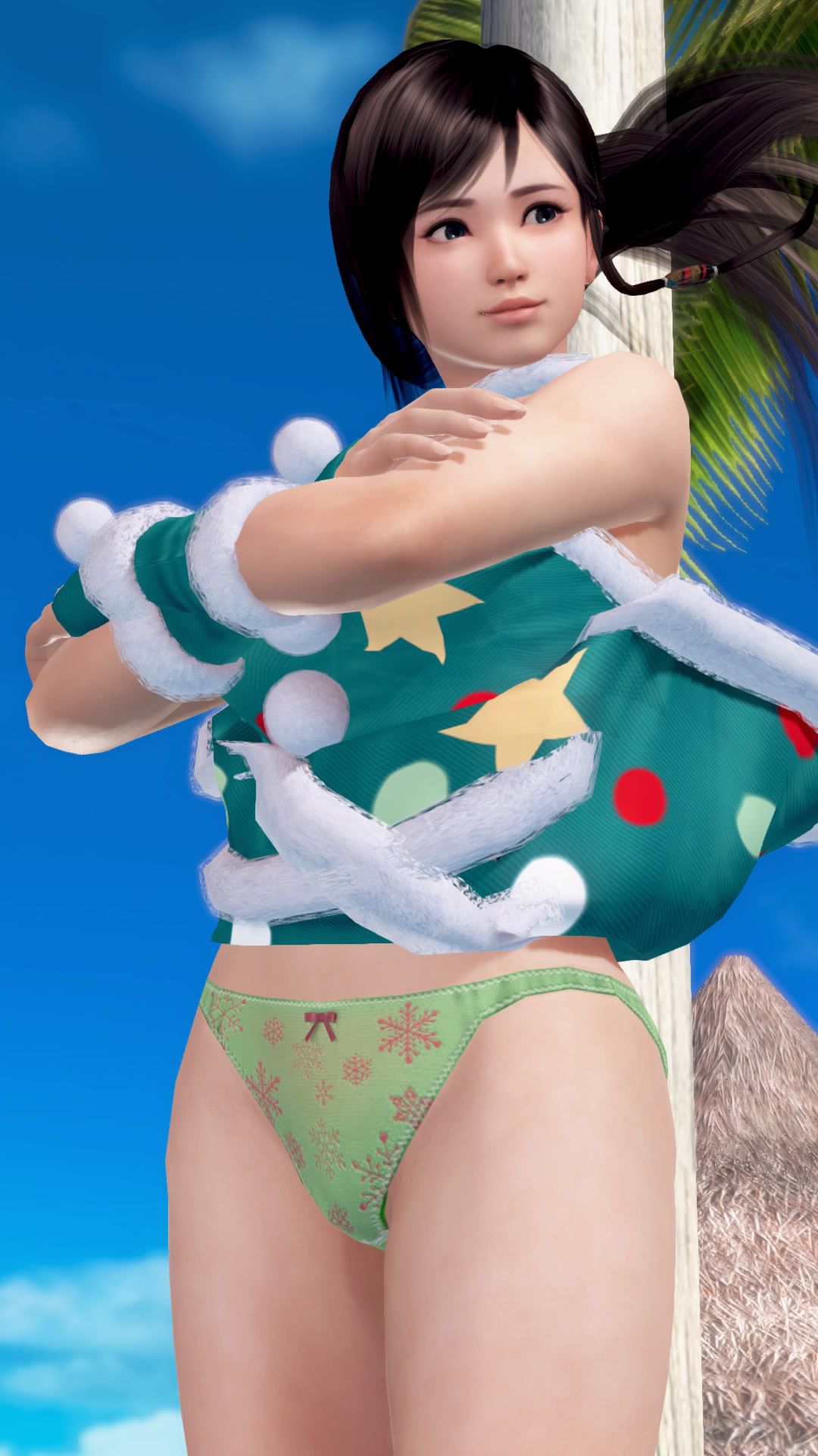 Merry Xmas from DOAX3 South Island! Photo session with new swimsuit Santa 44