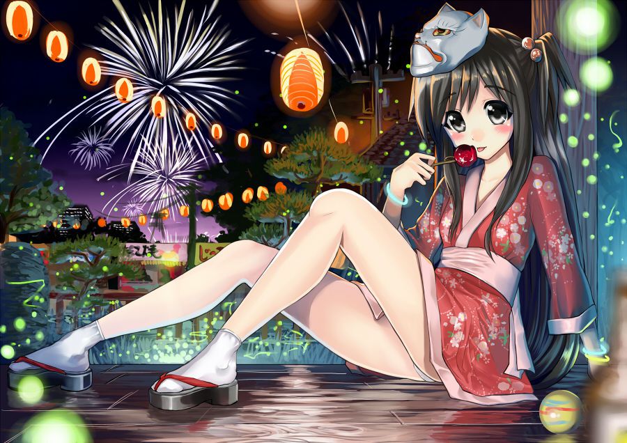 50 images in Fireworks with a girl 24