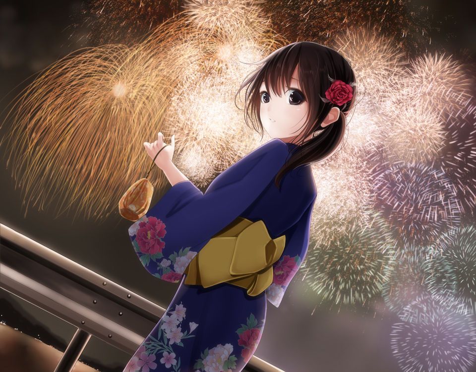 50 images in Fireworks with a girl 4