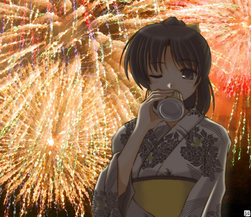 50 images in Fireworks with a girl 5