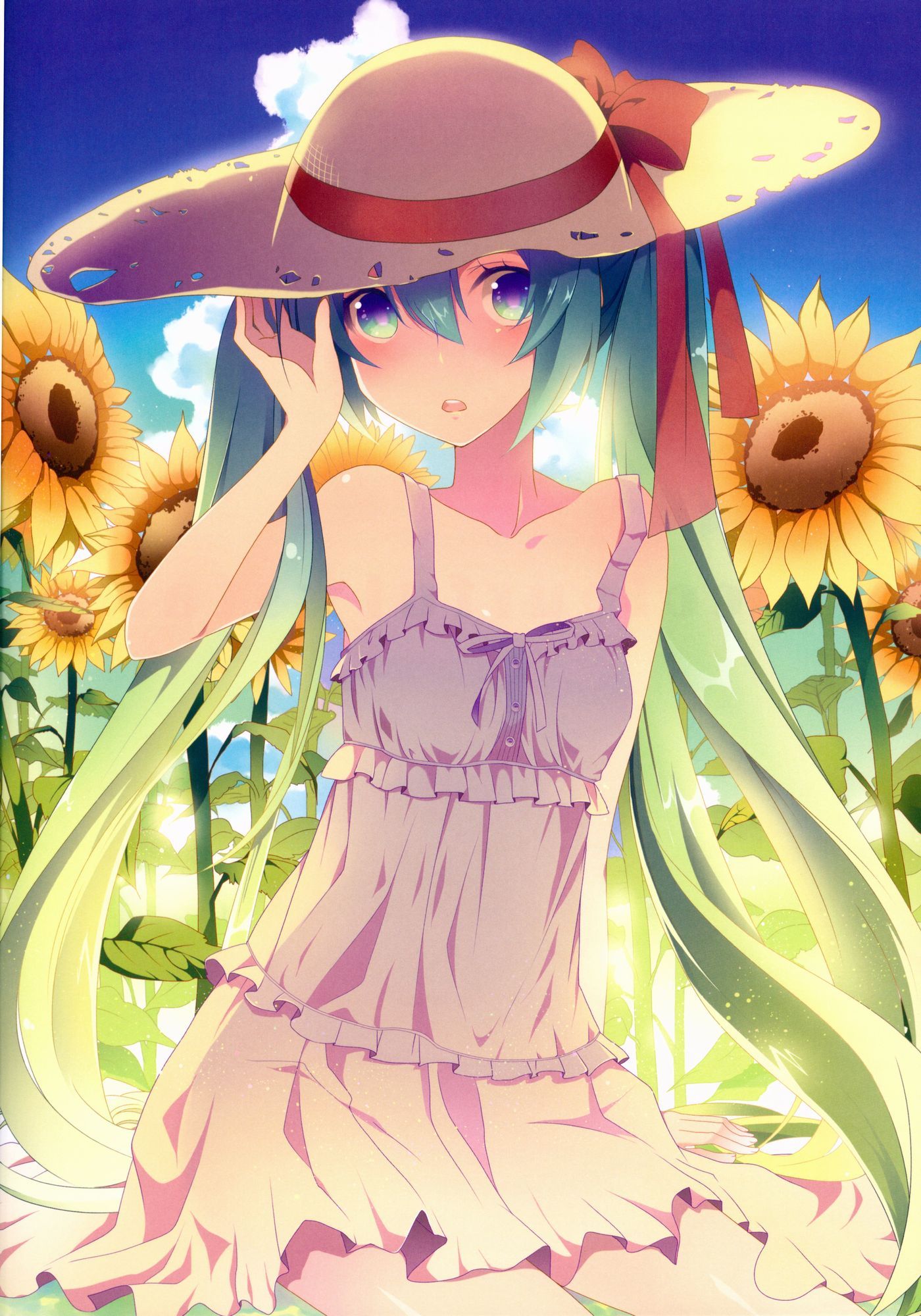 [Secondary, ZIP] summer 2: girl with a sunflower or image summary 1