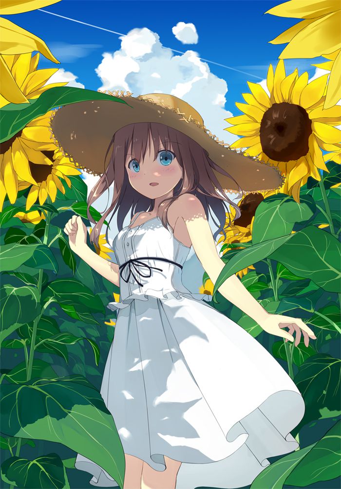 [Secondary, ZIP] summer 2: girl with a sunflower or image summary 16