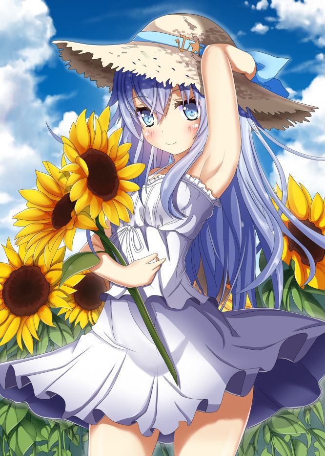 [Secondary, ZIP] summer 2: girl with a sunflower or image summary 36