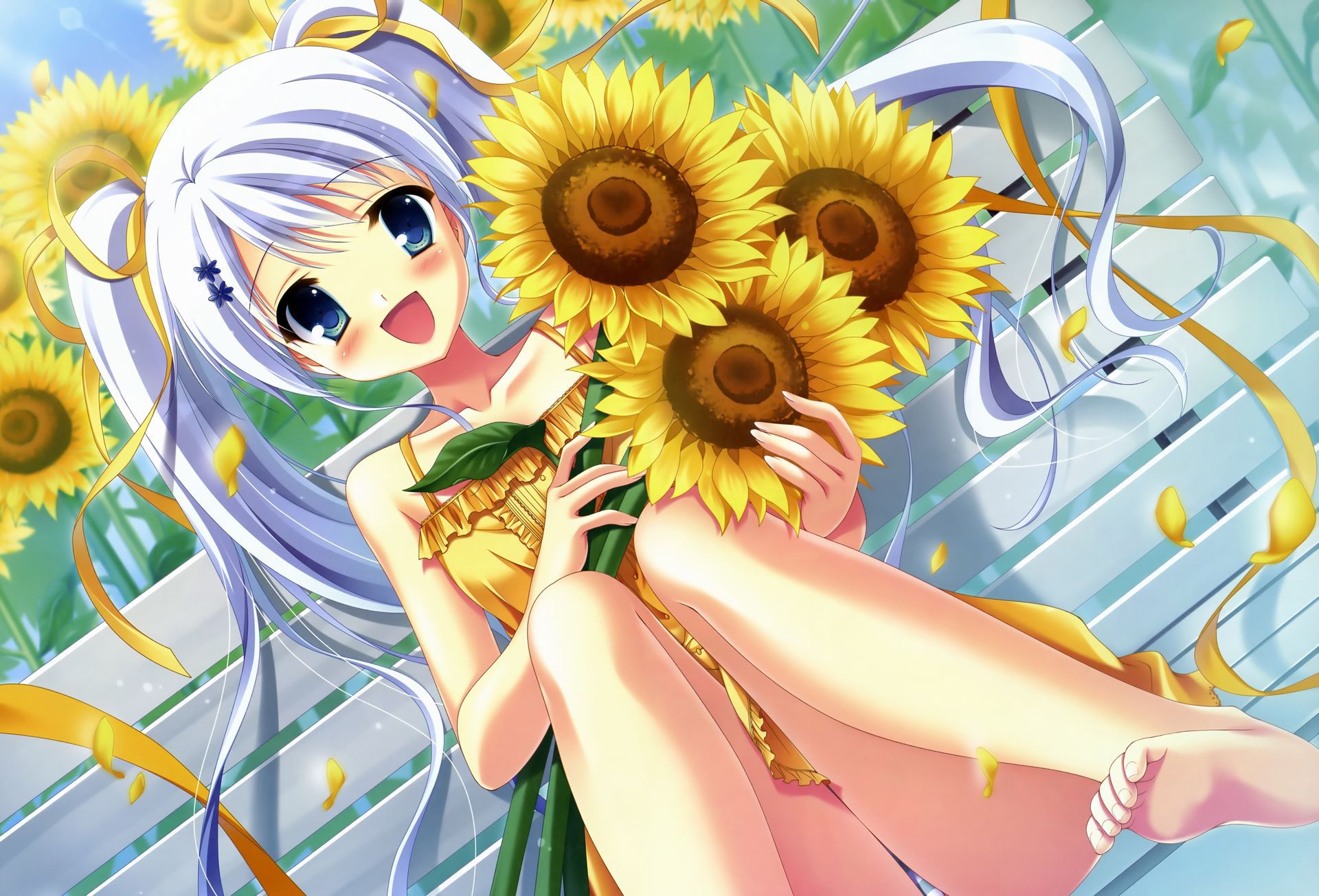 [Secondary, ZIP] summer 2: girl with a sunflower or image summary 37