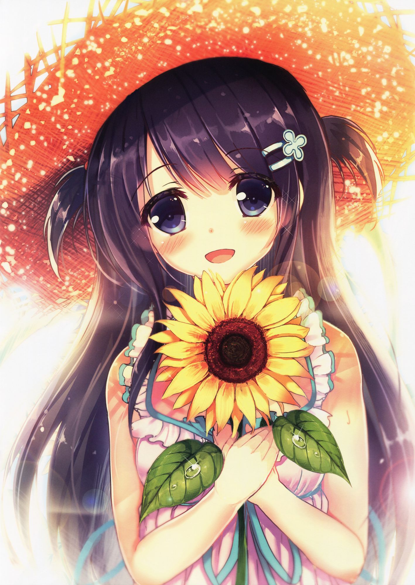 [Secondary, ZIP] summer 2: girl with a sunflower or image summary 38