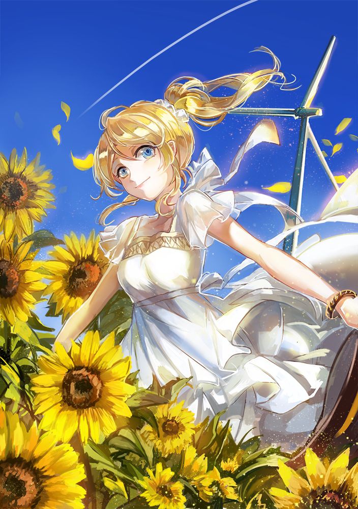 [Secondary, ZIP] summer 2: girl with a sunflower or image summary 45