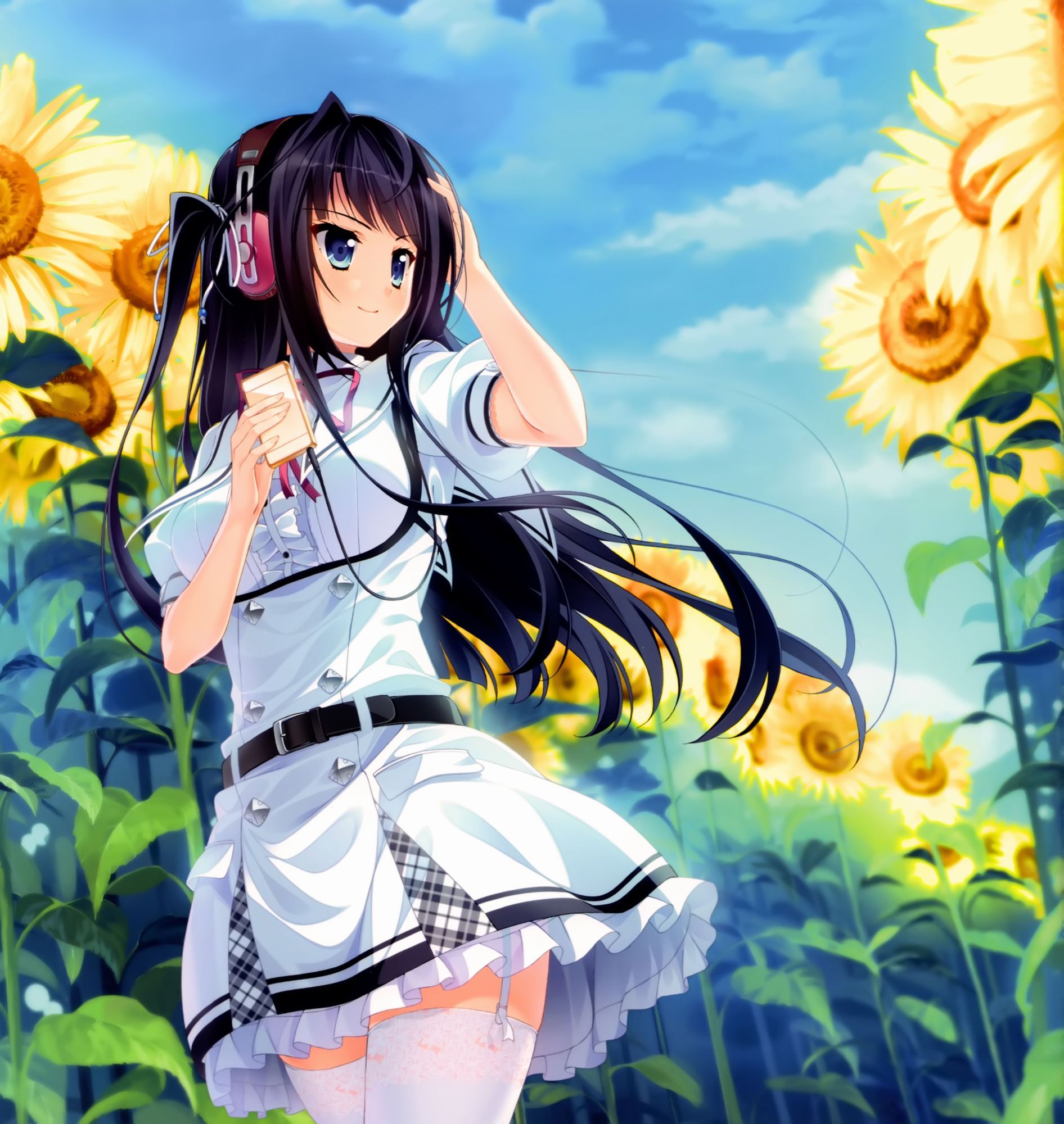 [Secondary, ZIP] summer 2: girl with a sunflower or image summary 48