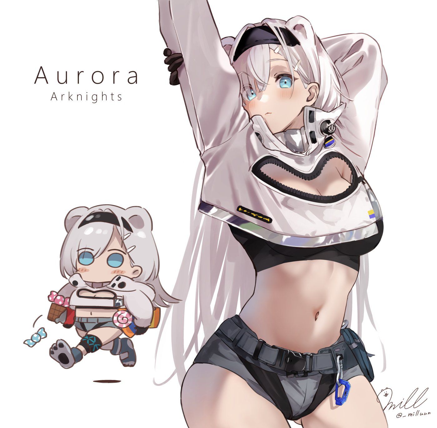 Ark Nights Erotic new character Aurora with emphasis on Mucchi Muchi and echi thighs 6