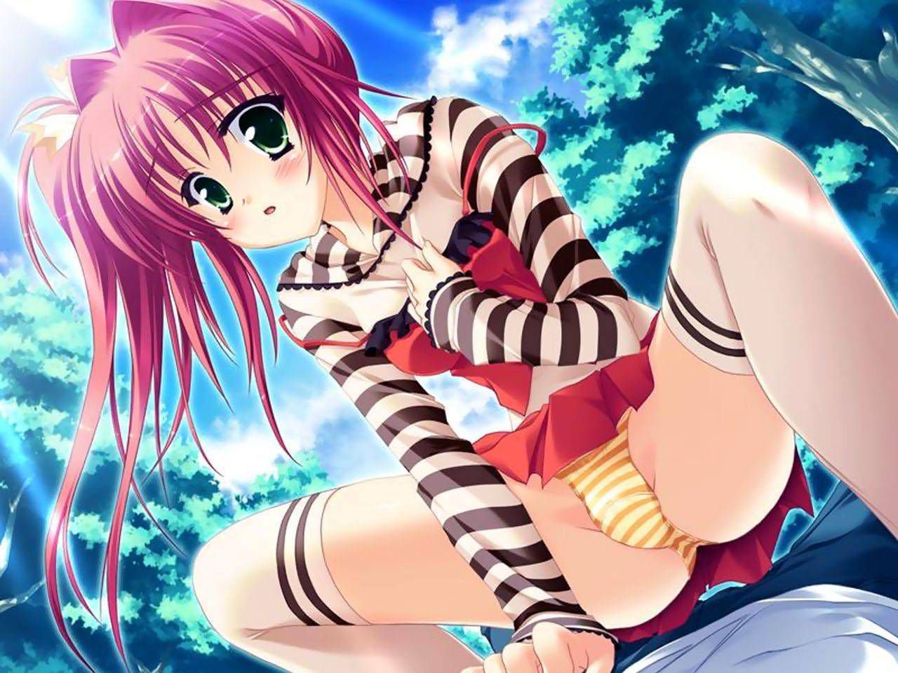 Images of the girl wearing striped pants 4