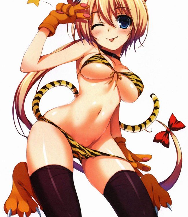 [Secondary erotic] like a tiger-patterned bikini cute girls erotic pictures! ① 4