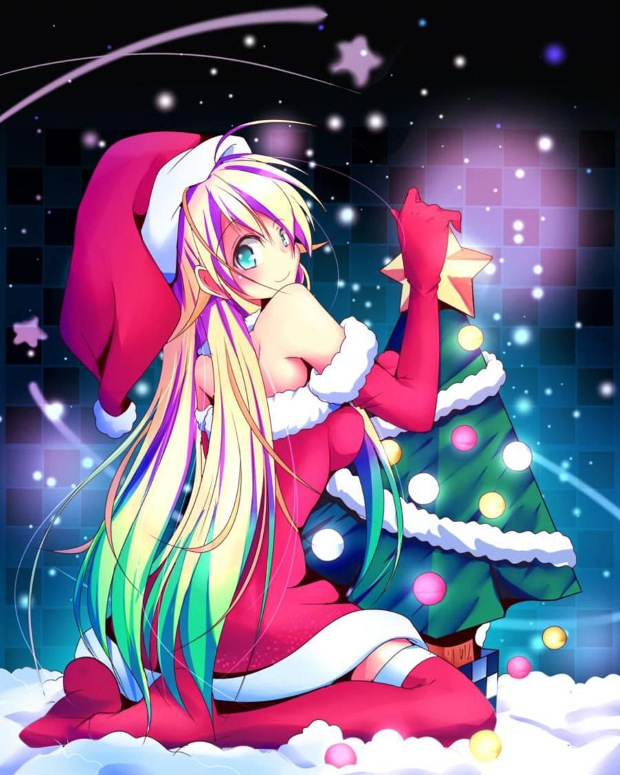 Admiring the Christmas Santa's second erotic images. 6