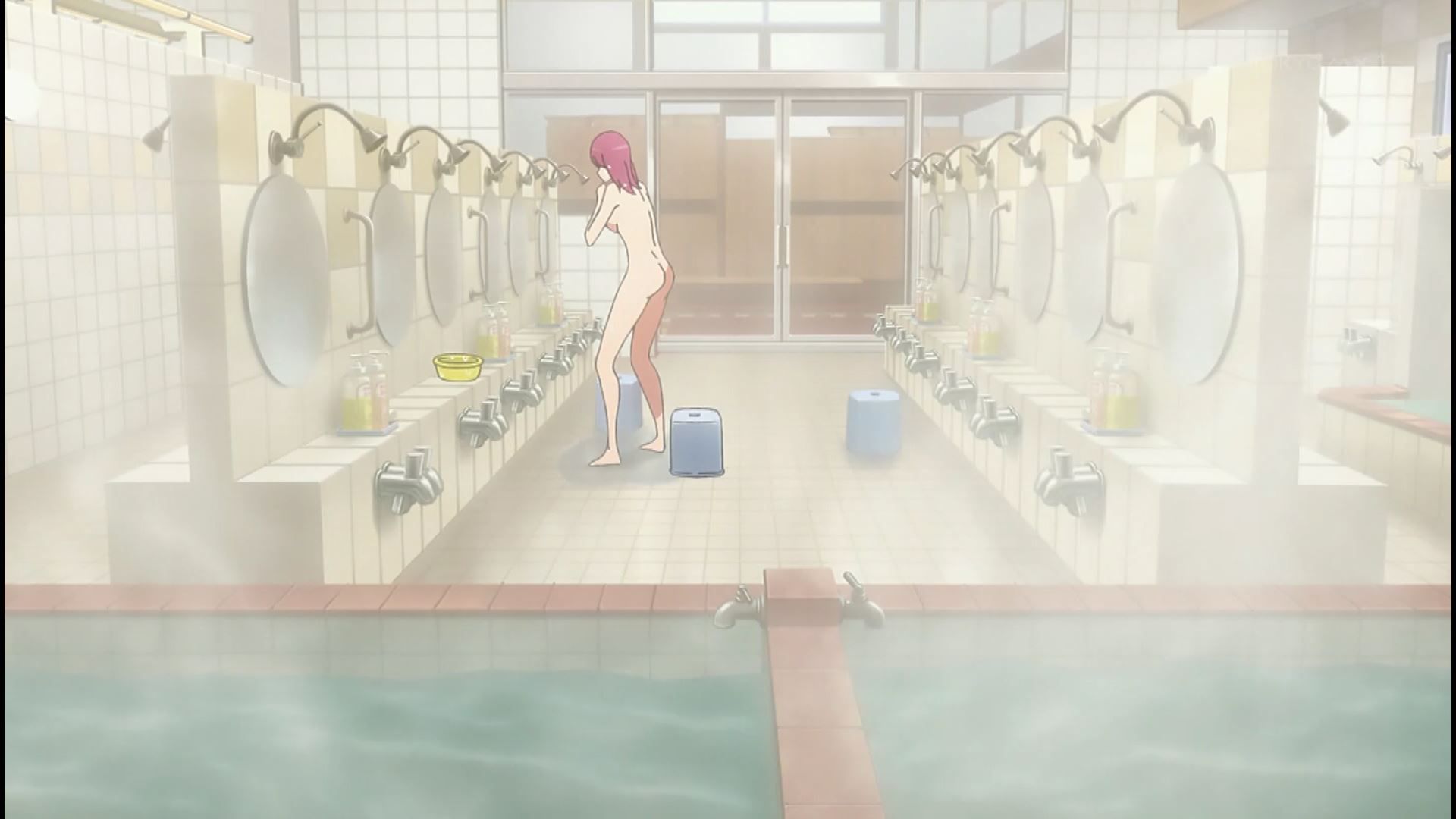 In the anime "Tokyo 24 Ward" episode 3, the erotic nakedness is completely visible in the erotic bath scene of the girl! 14