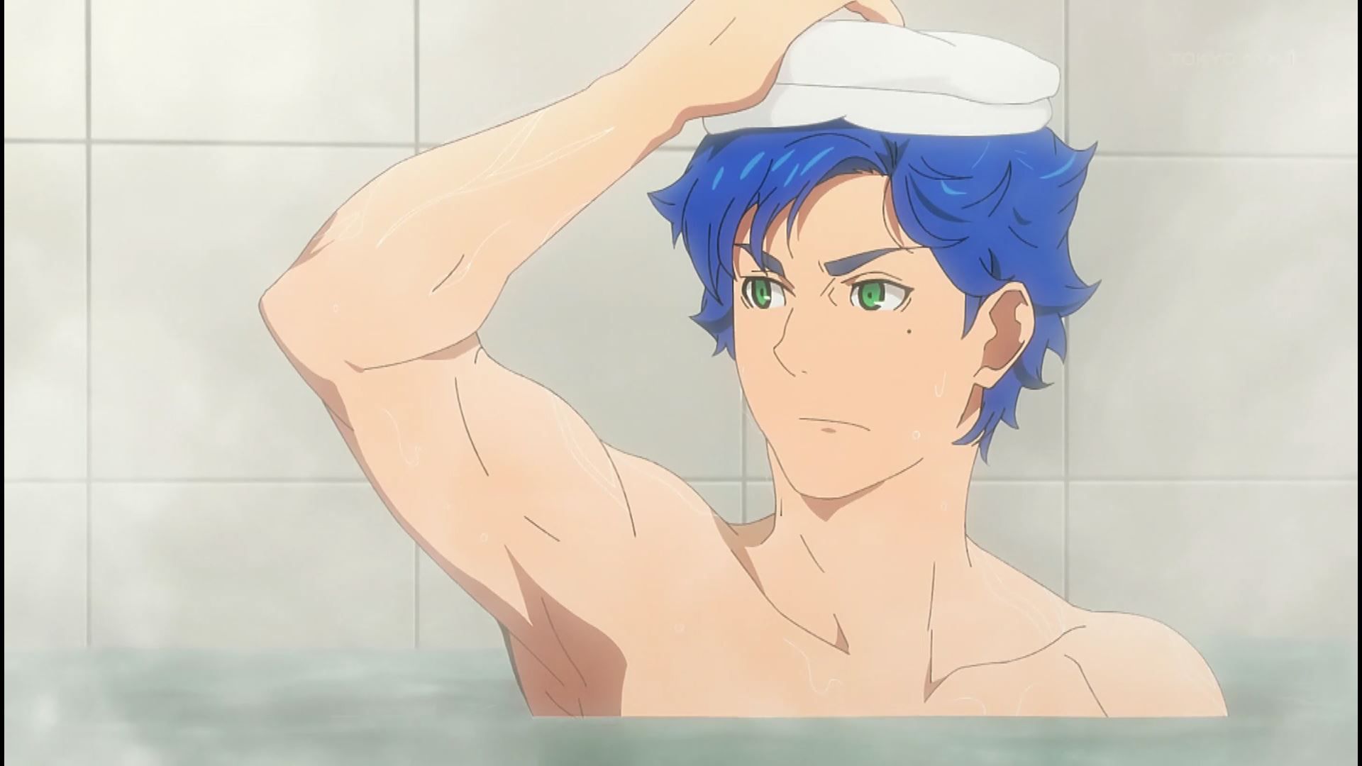 In the anime "Tokyo 24 Ward" episode 3, the erotic nakedness is completely visible in the erotic bath scene of the girl! 2