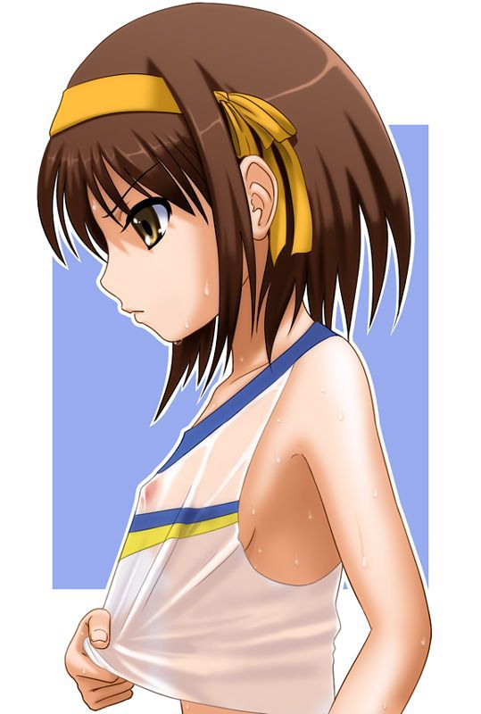 Watch the melancholy of Haruhi Suzumiya Haruhi Suzumiya hentai images and trying to be happy! 14