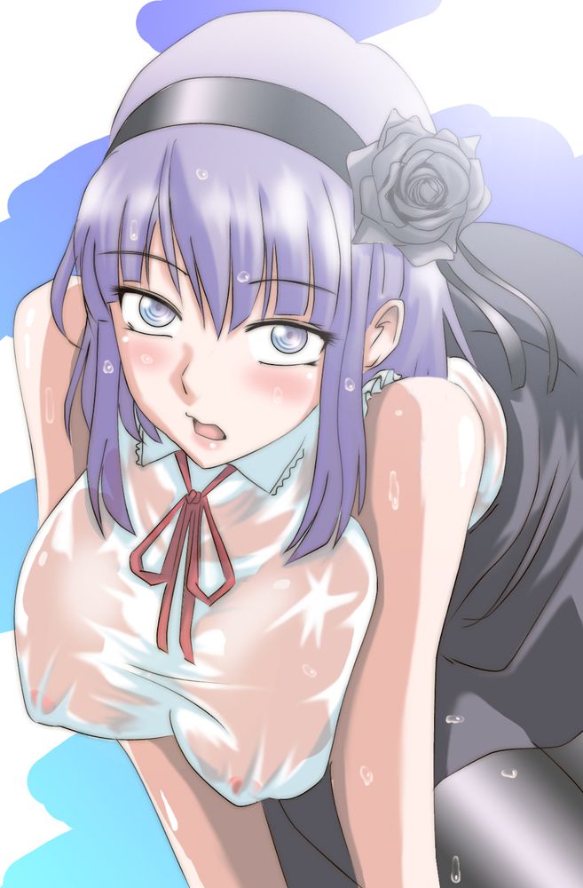 【Erotic Anime Summary】 Beautiful women and beautiful girls who look various things with wet sheer transparency 【50 sheets】 48