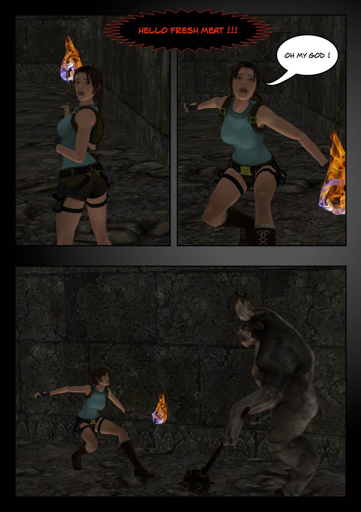 Lara Croft Vs The Minotaurus W.I.P. 2