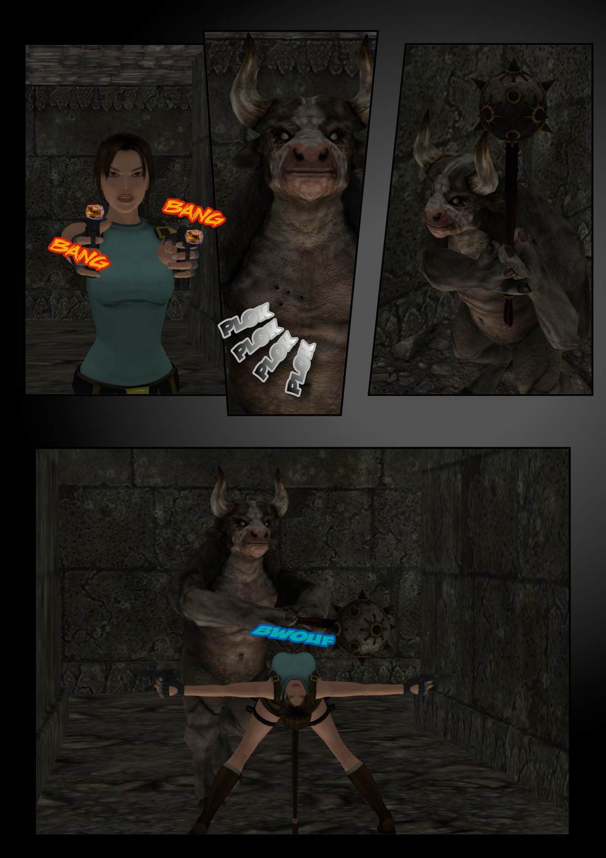 Lara Croft Vs The Minotaurus W.I.P. 3