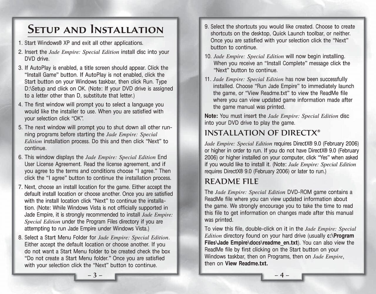 Jade Empire: Special Edition (PC (DOS/Windows)) Game Manual 3