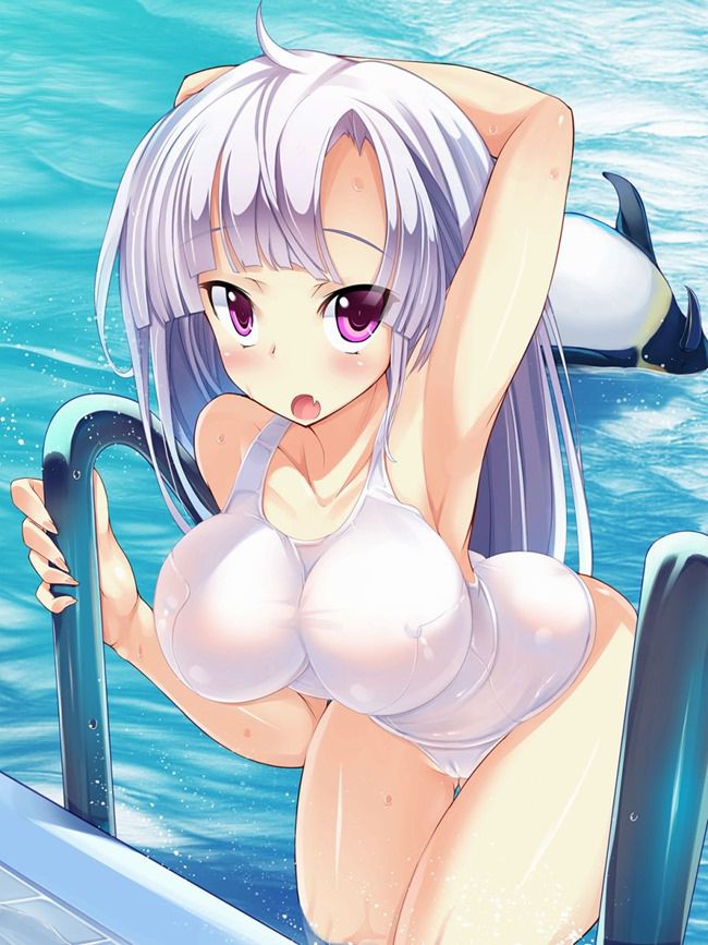 [Karma resigned himself] you can see through nipples! Secondary erotic images of such white swimsuit 22