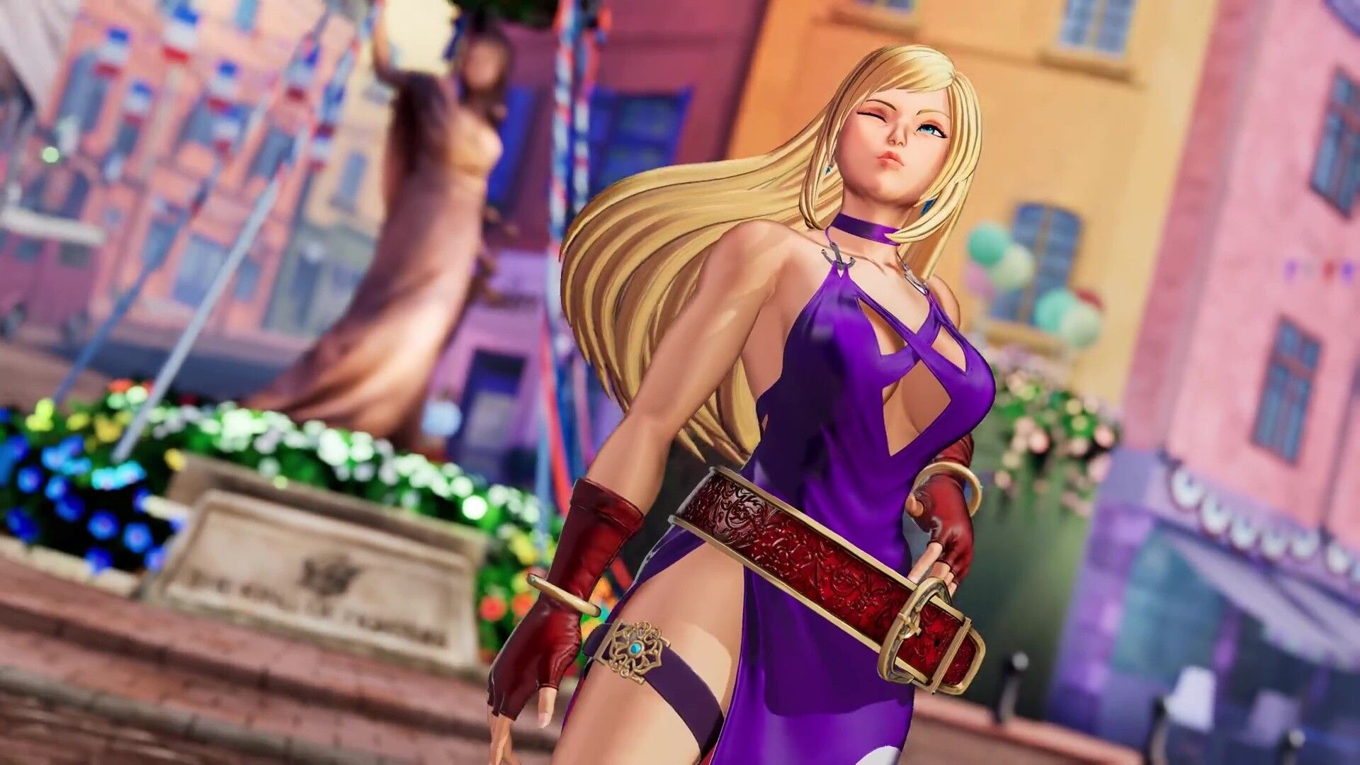 THE KING OF FIGHTERS XV B. Jenny enters the DLC in an erotic dress with and rounded thighs 6