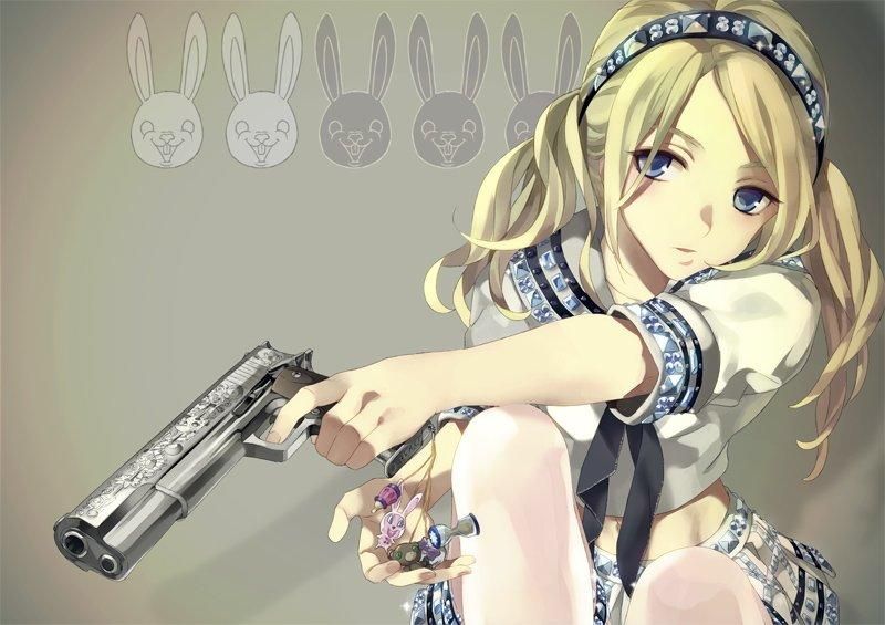 [Secondary] cute looks strong, the picture of the girl with a gun 1