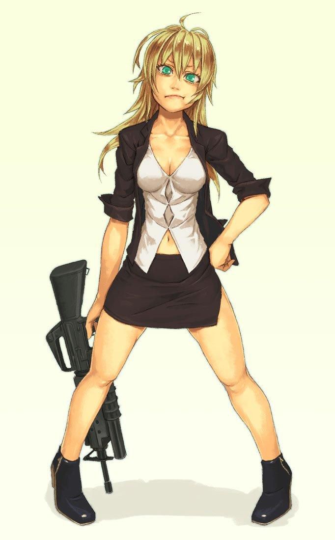 [Secondary] cute looks strong, the picture of the girl with a gun 25