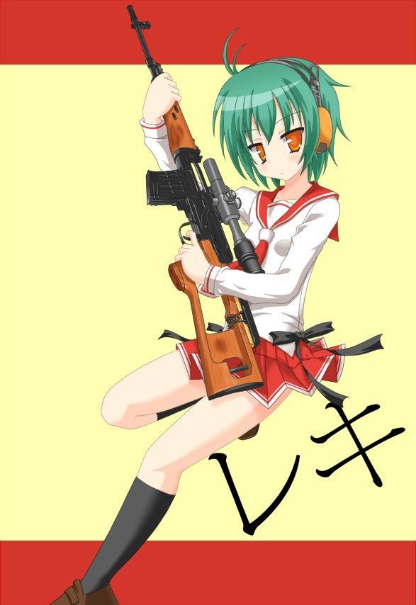 [Secondary] cute looks strong, the picture of the girl with a gun 4