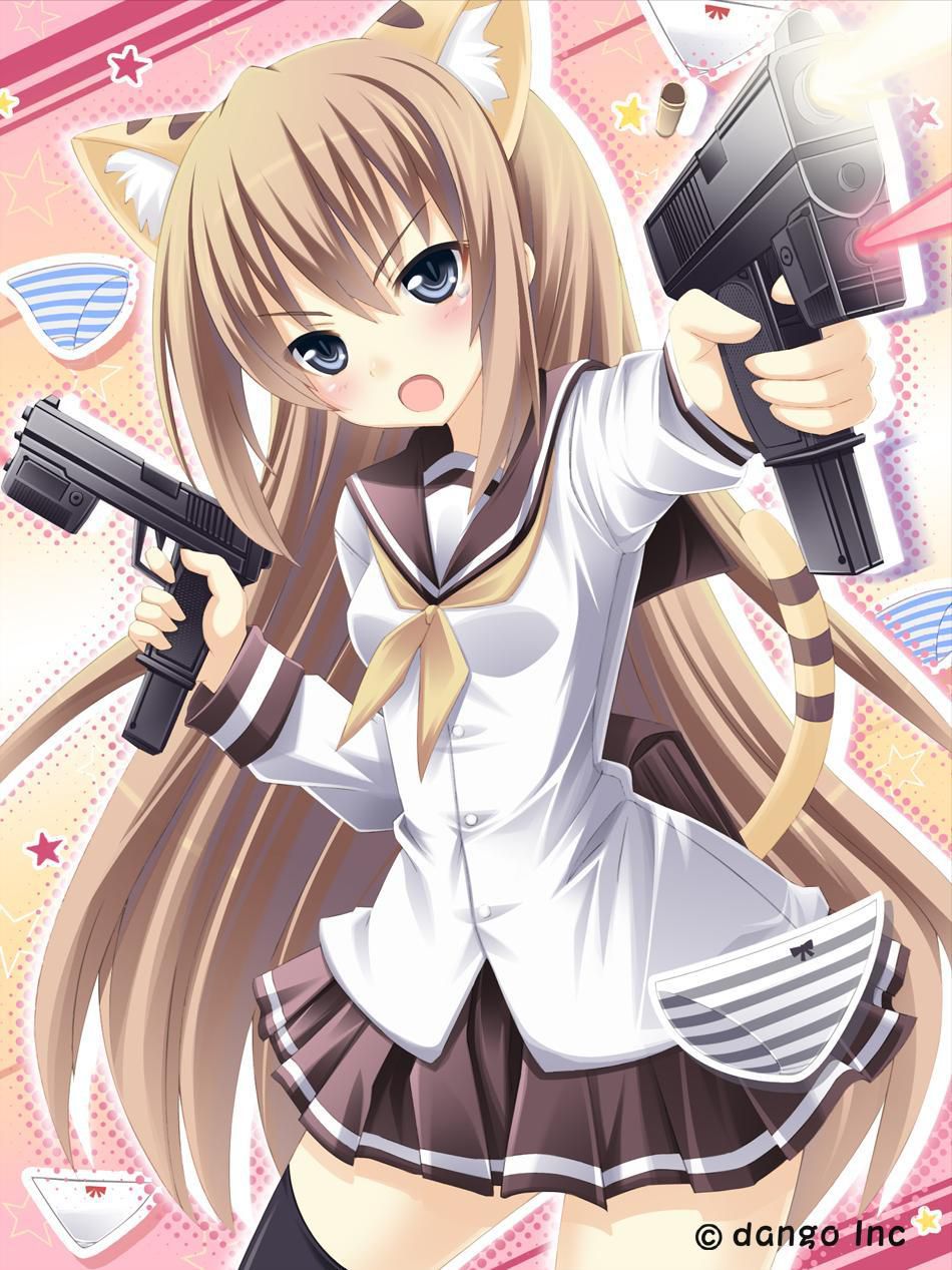 [Secondary] cute looks strong, the picture of the girl with a gun 43