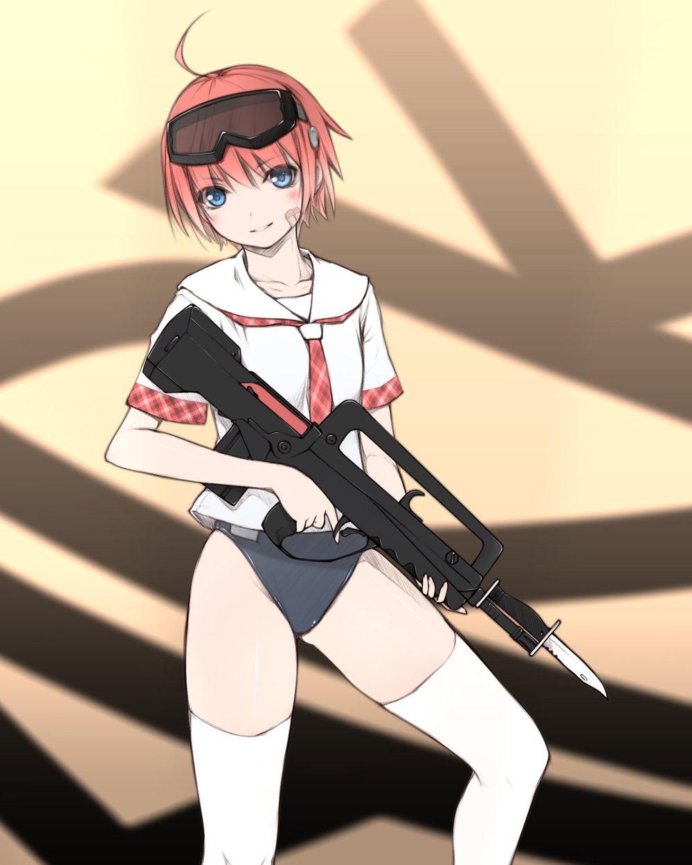 [Secondary] cute looks strong, the picture of the girl with a gun 48