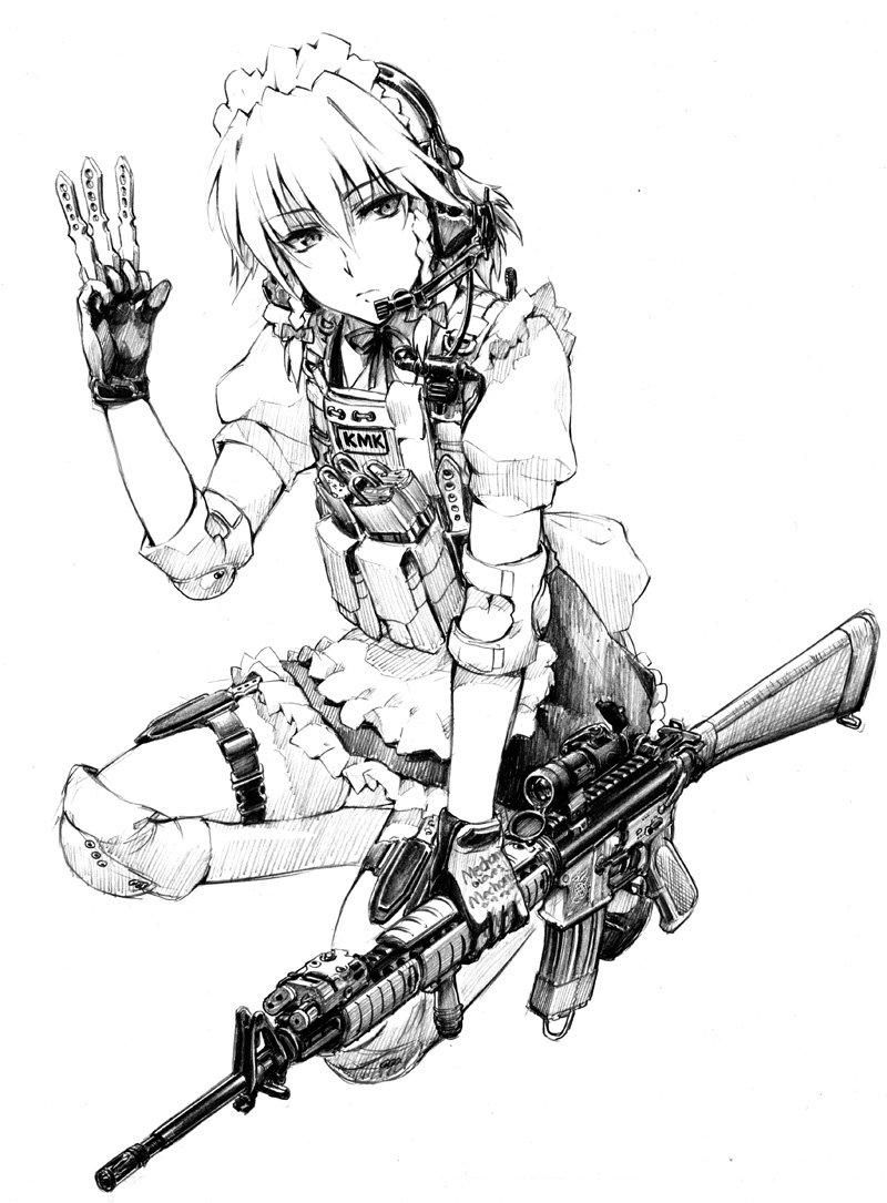 [Secondary] cute looks strong, the picture of the girl with a gun 8