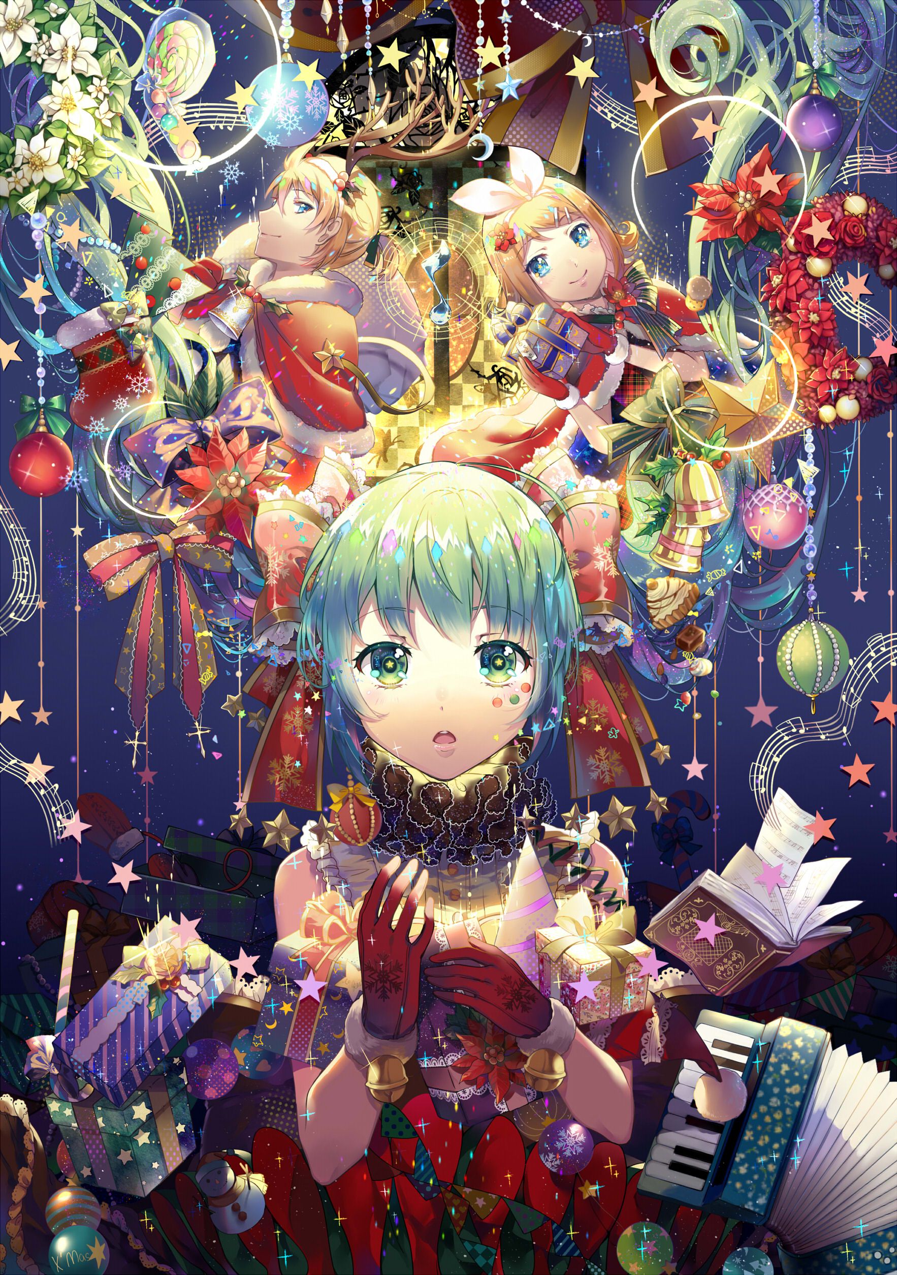 A hatsune miku &amp; GUMI Christmas picture and wallpaper 10 sheets (vocaloid VOCALOID picture wallpaper 07) 1